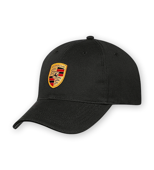 Porsche Black Crest Logo Cap, Official Licensed